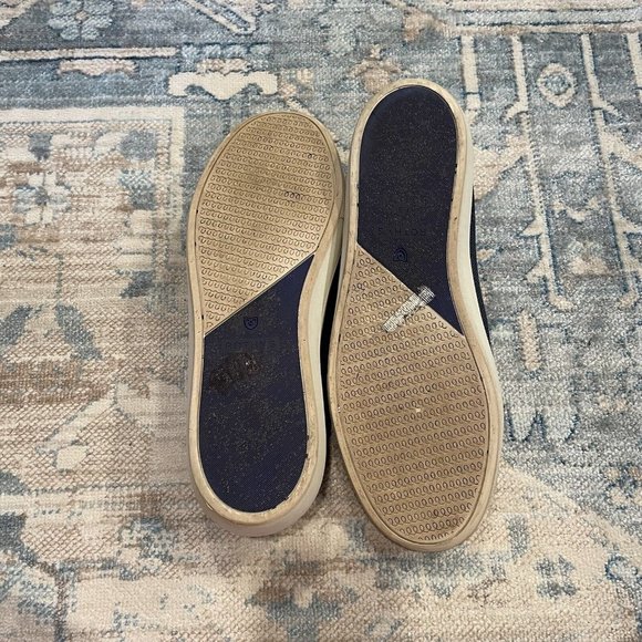 Rothy's Slip On Sneakers Night Stripe Womens US 10.5 Navy Sustainable Recycled - Picture 5 of 12